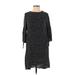 Zara Basic Casual Dress - Mini Crew Neck 3/4 sleeves: Black Dresses - Women's Size Small