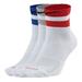 Nike Accessories | Nike Everyday Plus Ankle Socks 3 Pair Men 6-8 Women 6-10 White W Blue Red Gray | Color: White | Size: Os