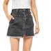 Free People Skirts | Free People We The Free Size 29 Gray Frayed Hem Sidecar Denim Mini Skirt | Color: Gray | Size: 29