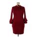 Alexia Admor Casual Dress - Sheath High Neck 3/4 sleeves: Burgundy Solid Dresses - Women's Size X-Large