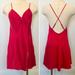 Victoria's Secret Dresses | 90s Victoria’s Secret Silk Gold Label Red Crisscross Halter Slip Dress Chemise M | Color: Red | Size: M