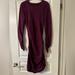 Victoria's Secret Dresses | Burgundy, Long Sleeve, Side Ruched, Sweater Dress. Knee Length By Vs. | Color: Purple | Size: S