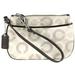 Coach Bags | Coach Ashley Dotted Op Art Signature Khaki Mahogany Wristlet Clutch Pouch Bag | Color: Brown/Cream | Size: Os