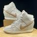 Nike Shoes | Nike Dunk Sky Hi Hidden Wedge Heel High Light Bone Metallic Bronze Shoes Sz 8.5 | Color: Cream/Tan | Size: 8.5