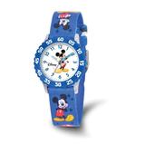 Disney Accessories | Disney Girls Mickey Mouse Printed Fabric Band Time Teacher Watch | Color: Silver | Size: 7.25