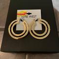 Nine West Jewelry | New Nine West Large Gold Hoop Earrings From Kohls | Color: Gold | Size: Os