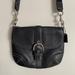 Coach Bags | Coach Soho Soft Black Leather Buckle Flap Purse 7843 With Removable Strap | Color: Black/Silver | Size: Os