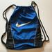 Nike Bags | Nike Blue/Black Athletic Sport Shoulder/Back Drawstring Shoe/Ball Bag | Color: Black/Blue | Size: Os