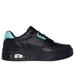 Skechers Women's Uno Court - Courted Style Sneaker | Size 9.5 | Black/Turquoise | Leather/Synthetic/Textile