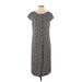 Calvin Klein Casual Dress - Midi Scoop Neck Short sleeves: Gray Dresses - Women's Size 4