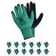 TK Gloves BUDGIE 12 paar Arbeitshandschuhe Handschuh Schutzhandschuh aus Acryl, beschichtet mit weichem Latexschaum (10)