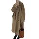 Saterkali Mid-length Loose Coat Women's Mid-length Woolen Coat Solid Color Loose Fit Jacket with Belt for Autumn Winter Casual Winter Coat Camel M