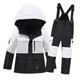 Baby Girls Boys Ski Suit Kids Long Sleeve Thickened Velvet Warm Windproof and Snow Proof Top Pants Set 2 Piece Outfits (Black, 5-7 Years)