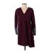 Stella McCartney Casual Dress - Mini V Neck 3/4 sleeves: Burgundy Print Dresses - Women's Size 36