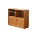 Elevat Home Solid Wood Floor-to-ceiling Bookcase Storage Cabin Storage Bookcase Wood in Brown | 31.49 H x 39.37 W x 12.59 D in | Wayfair