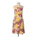 Ann Taylor LOFT Casual Dress - A-Line Halter Sleeveless: Yellow Floral Dresses - Women's Size 10 Petite