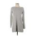 Boden Casual Dress - Shift Crew Neck Long sleeves: Gray Color Block Dresses - Women's Size 6