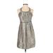 Laundry by Shelli Segal Cocktail Dress - Party: Gold Brocade Dresses - Women's Size 4