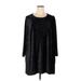 Dennis by Dennis Basso Casual Dress - Shift Crew Neck 3/4 sleeves: Black Print Dresses - Women's Size 3X