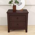 Winston Porter Nasjah 2 Drawers Nightstand for Bedroom Wood in Brown | 19.7 H x 19.3 W x 15.6 D in | Wayfair DCC30A360FC84F60B7DFAB728C735171