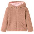 vidaXL Kids' Hooded Jacket Teddy Faux Fur Light Cognac 104