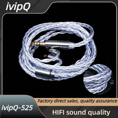 IvipQ-525 7n versilbertes Occ Hifi Kopfhörer Upgrade Kabel mit 4.4/mmcx/2pin für iem hm20 fudu Melodie wyvern cra ssr mmcx kabel 4.4 mm balanced cable iem cables hd650 cable Image