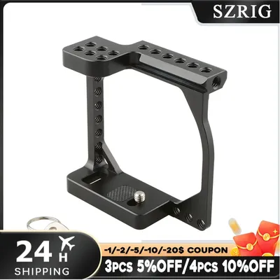 SZRIG Kamerakäfig-Rig mit Schuhmontage-Adapter für DSLR-Kameras Sny A6000 / A6300 / A6400 / A6500 & Caon Eos M / M10