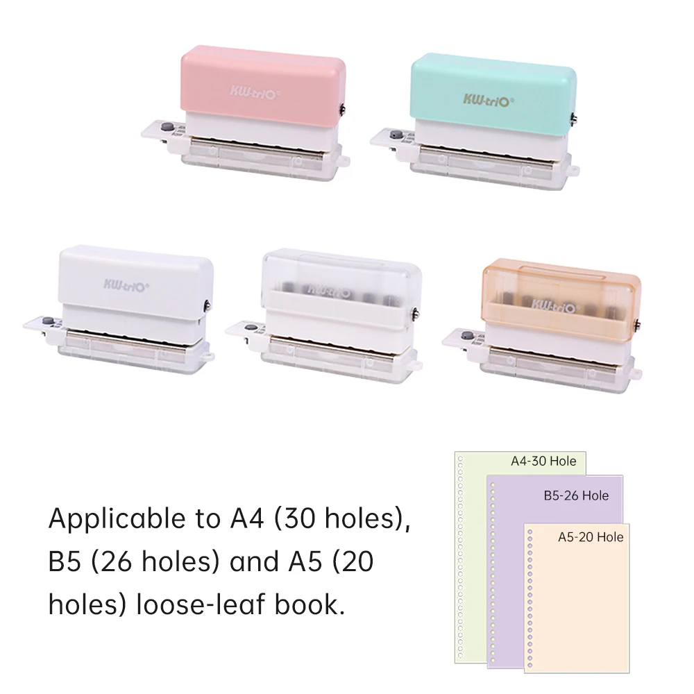Mini 6-Loch Papiers tempel Hand Kunststoff Locher Kapazität 2 Blatt für a4 a5 b5 für Notebook Sammelalbum Tagebuch Bindung yh71 Image
