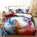 Art painting 3D Digital Printing Bedding Set Single Duvet Cover Set 3D Bedding Digital Printing Comforter Set and Pillow Covers Home Breathable Textiles- Do Not Fade