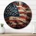 Designart "Flag American Flag IV" American Oversized Wood Wall Clock