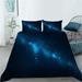 Quilt Cover Set Creative Home Textiles Polyester Bedding Cover Set Starry Sky Printed Home Bed Set California King(98 x104 )