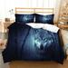 Unique Design Bedding Cover Set 3D Wolf Printed Vintage Home Decor Newly Fashion Bedclothes Twin (68 x86 )