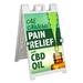 All Natural Pain Relief With CBD (24 X 36 ) Deluxe A-Frame Signicade Includes 2 Removable Panels & Stand