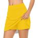 Wefuesd Black Skirt White Skirt Womens Casual Solid Tennis Skirt Yoga Sport Active Skirt Shorts Skirt Red Skirt Pink Skirt Purple Skirt Yellow Skirt Yellow S