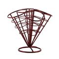 4 in 1 French Fry Stand Holder Fries Cone Basket Rack for Fries Potato Chips Fish Chicken Appetizers(Wine Red)