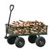 Roromall Steel Garden Cart Heavy Duty 550 lbs Capacity with Removable Mesh Sides Utility Metal Wagon 180Â° Rotating Handle
