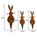 YEAHOO Rusty Bunny Decorative Sign Easter Iron Bunny Shape Planter Garden Signs Stake Vintage Rabbit Patio Decorations