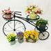 Metal 3-Tier Bike Plant Stand Flower Rack Shelf Bonsai Holder Home Garden Corner