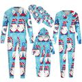 Elainilye Fashion Family Christmas Pajamas Sets Christmas Pjs For Adults Kids Baby Sleepwear Printed Hooded Onesies Pjs Family Parent-child Home Wear Blue