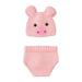 Bjutir Fall Winter Outfit Set For Kids Boys Girls Set Photo Photography Clothing Knitted Cartoon Pig Hat Shorts 2 Piece Set