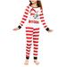 Giftesty Boys Girls Christmas Fashion Cute Stripe Snowman Print Top Pants Suit Family Parent-child Wear Kid