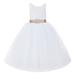 Ekidsbridal White V-Back Lace Tutu Flower Girl Dresses for Wedding Ceremony Mini Bridal Gown 212R3 10