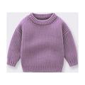 Baby Deals!Toddler Girl Clothes Clearance Baby Knit Sweater Boy Girl Sweater Infant Toddler Knitted Pullover Top Warm Solid Long Sleeve Clothes Thick Sweaters for Toddler Boys 6 Months-5 Years