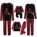 Family Christmas Pjs Matching Sets Fashion Plus Size Red Buffalo Plaid Christmas Pajamas Casual Printed Long Sleeve Top and Plaid Pants M-3XL Christmas Gifts for Dad on Clearance