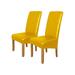 KBOOK Stretch PU Leather Dining Chair Covers Waterproof Leather Slipcovers for Dining Chair Yellow (2 Pack)