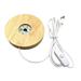 Round Wooden Base Led Table Lamp with USB Port and Switch Modern Night Light Acrylic Led Craft Display Base - 100mm_Warm Light