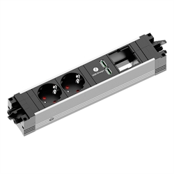 BACHMANN STEP ALU 2xCEE7/3 1xCM 1xUSB Charger GST18 Image