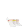 Ladies 3 Pair SOCKSHOP Half Cushioned Bamboo No Show Socks Lime Refresher Stripe 4-8