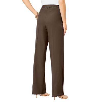 Plus Size Women's Wide-Leg Bend Over® Pant by Roaman's in Chocolate (Size 24 W)