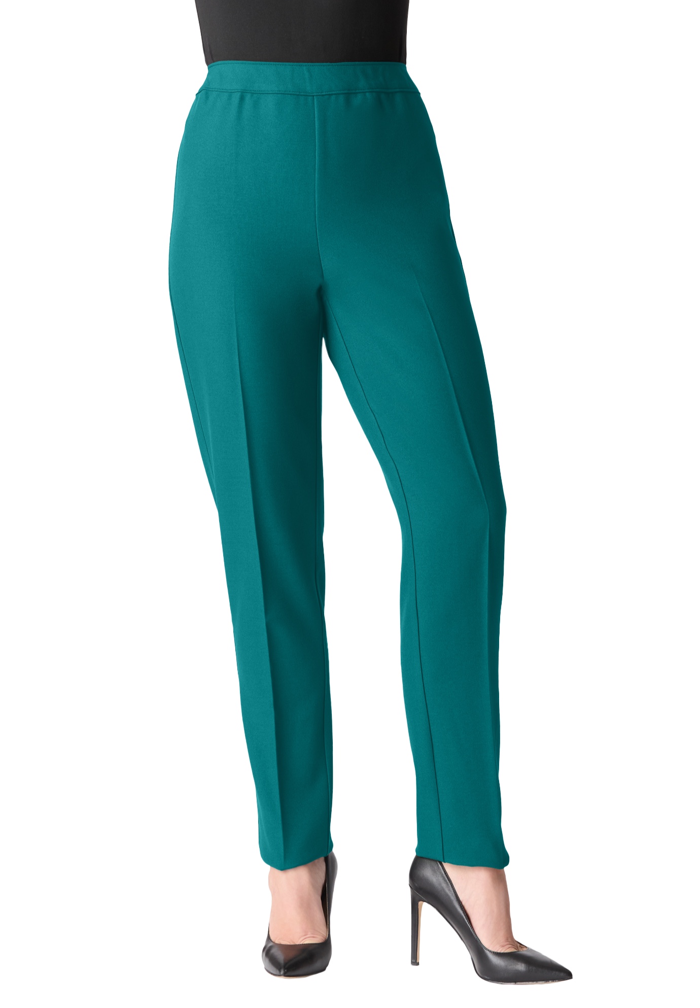 Plus Size Women's Plus Size Classic Bend Over Pant by Roaman's in Tropical Teal (Size 20 T)